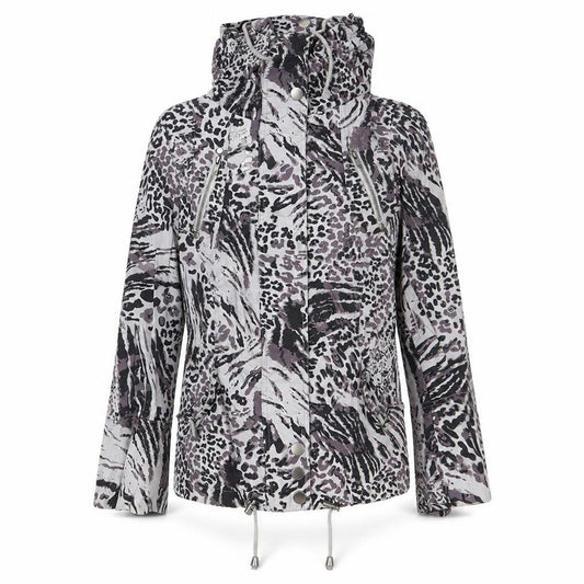 New Look Womens Grey Geometric Jacket Size 10 Zip