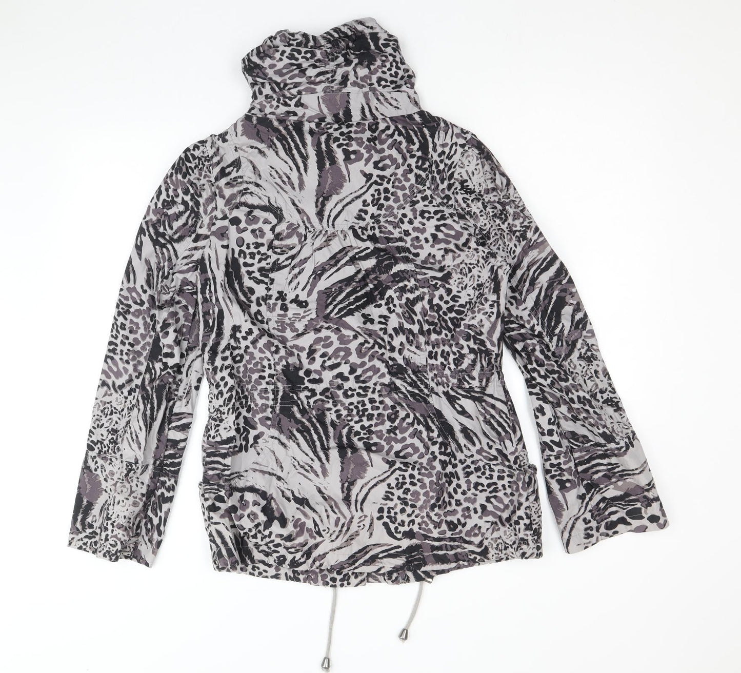 New Look Womens Grey Geometric Jacket Size 10 Zip
