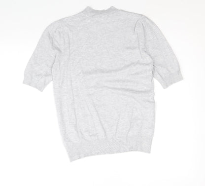 BHS Womens Grey Crew Neck Viscose Pullover Jumper Size 10