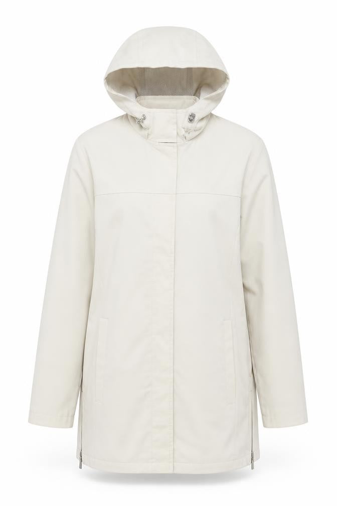SCL sport Womens Beige Rain Coat Coat Size 8 Zip