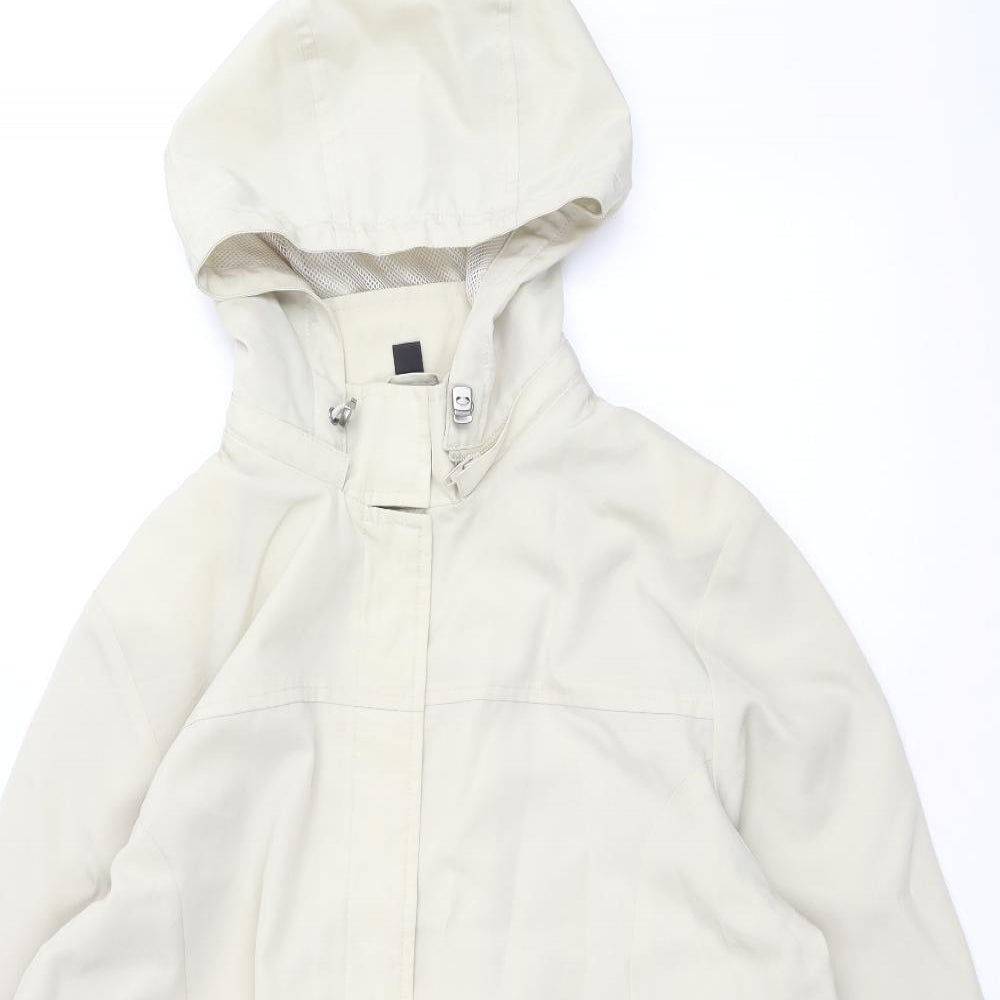 SCL sport Womens Beige Rain Coat Coat Size 8 Zip