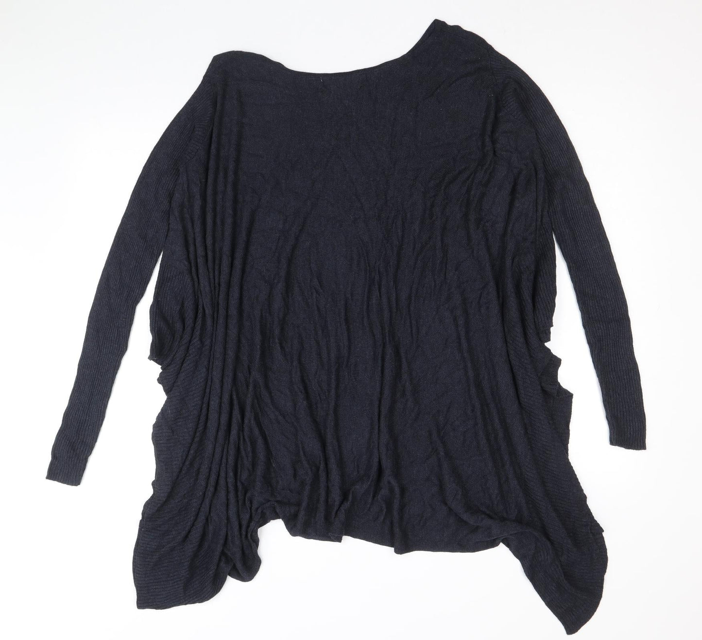Label Lab Womens Blue V-Neck Viscose Cardigan Jumper Size S - Asymmetric