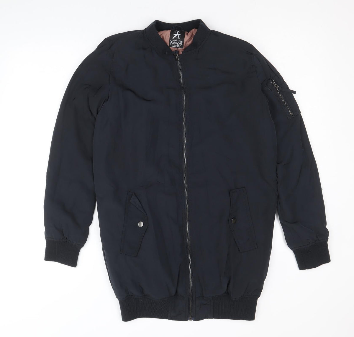 Atmosphere Womens Black Military Jacket Coat Size 6 Zip