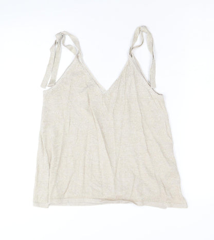Monsoon Womens Gold Acrylic Basic Tank Size S V-Neck