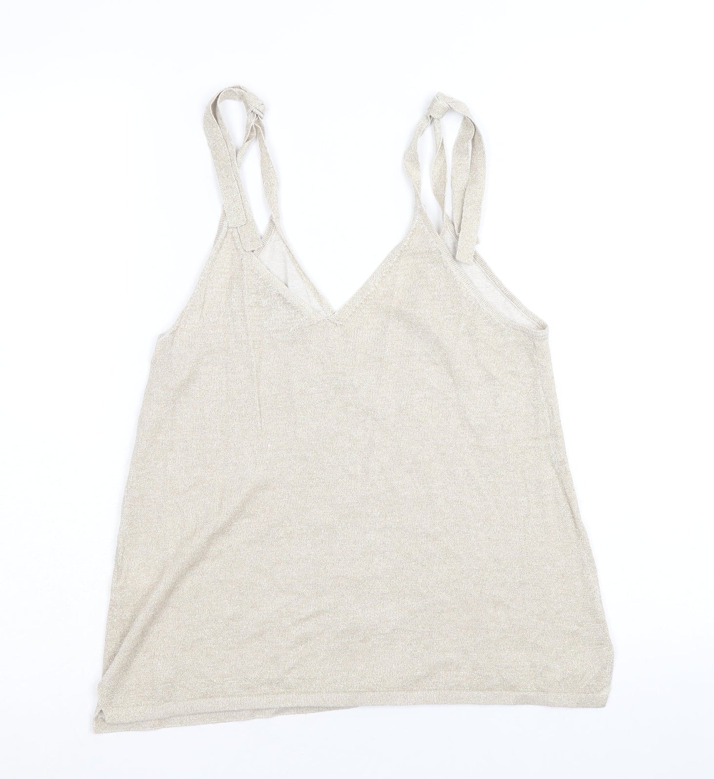 Monsoon Womens Gold Acrylic Basic Tank Size S V-Neck