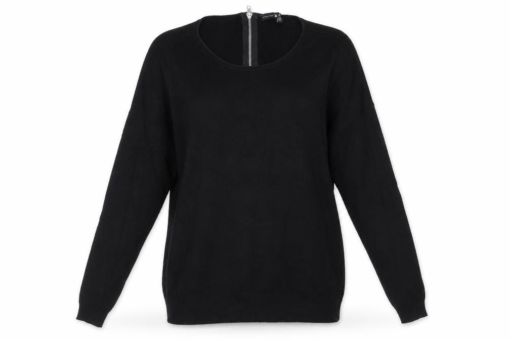 Atmosphere Womens Black Scoop Neck Nylon Pullover Jumper Size XS