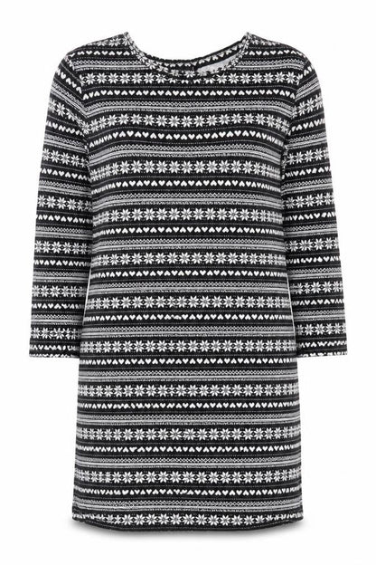 Peacocks Womens Black Fair Isle Viscose A-Line Size 12 Round Neck Pullover