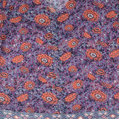 Cherokee Womens Multicoloured Floral Polyester Basic Blouse Size 8 V-Neck