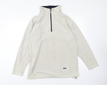 Authentic Womens Beige Polyester Pullover Sweatshirt Size 10 Zip - Size 10-12