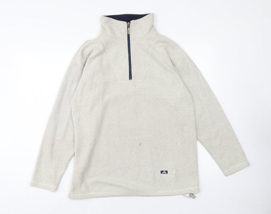 Authentic Sports Womens Beige Polyester Pullover Sweatshirt Size 10 Zip - Size 10-12