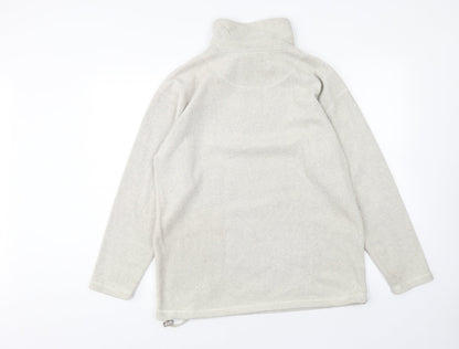 Authentic Womens Beige Polyester Pullover Sweatshirt Size 10 Zip - Size 10-12