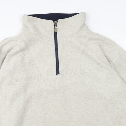 Authentic Womens Beige Polyester Pullover Sweatshirt Size 10 Zip - Size 10-12