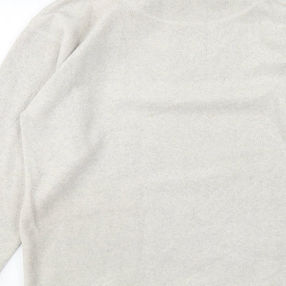 Authentic Womens Beige Polyester Pullover Sweatshirt Size 10 Zip - Size 10-12