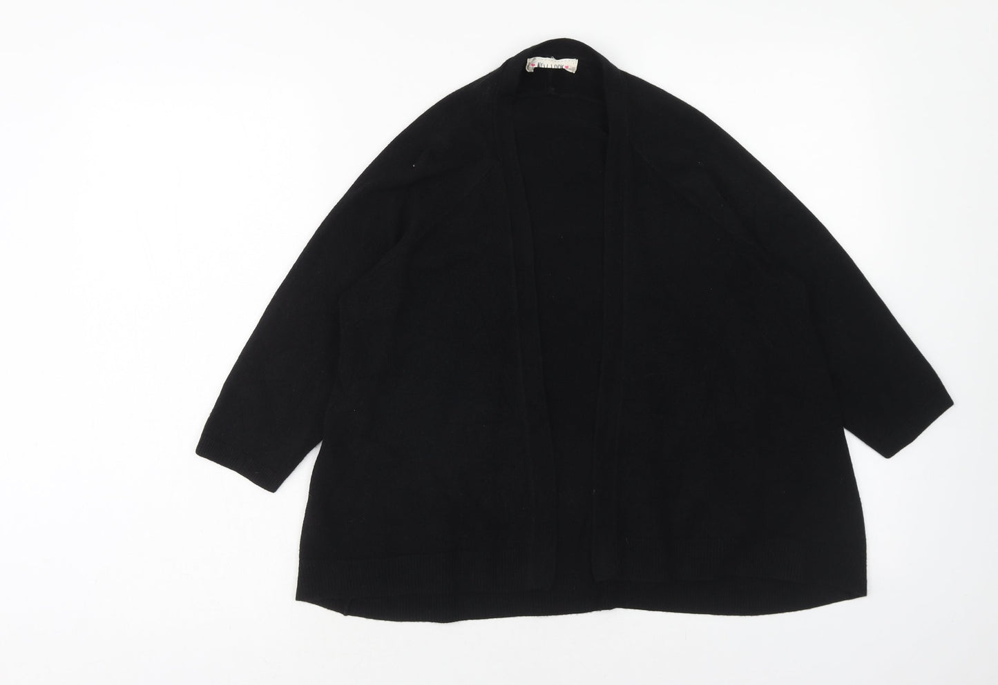 New Look Womens Black V-Neck Acrylic Cardigan Jumper Size 8