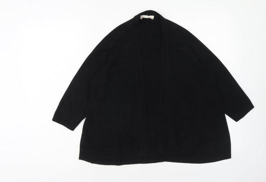 New Look Womens Black V-Neck Acrylic Cardigan Jumper Size 8