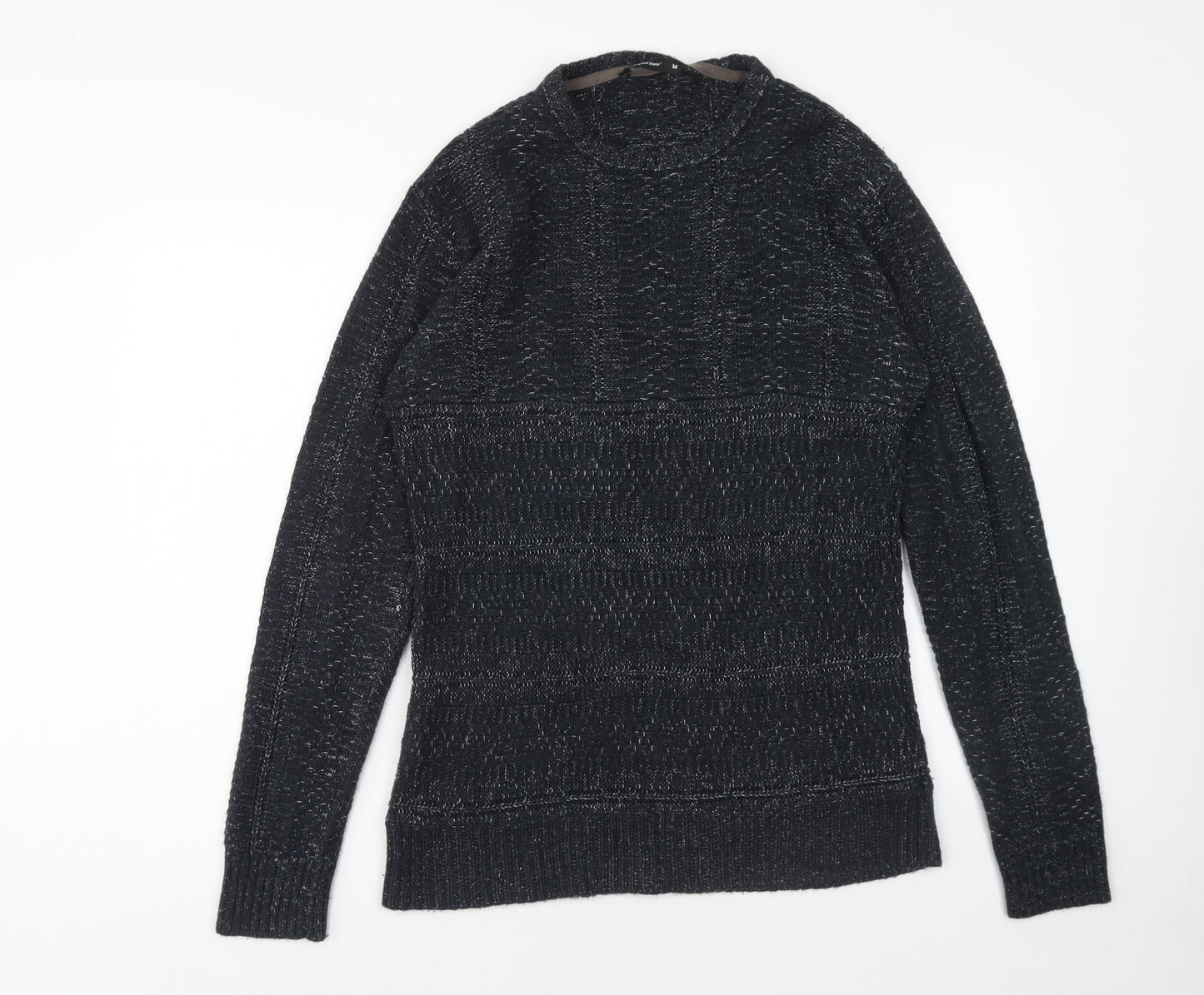 Cedar Wood State Mens Blue Round Neck Acrylic Pullover Jumper Size M Long Sleeve