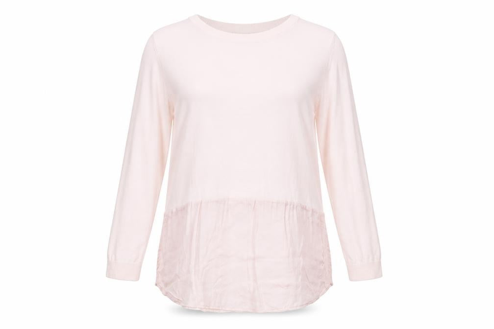 Marks & Spencer Womens Pink Round Neck Cotton Pullover Jumper Size 12