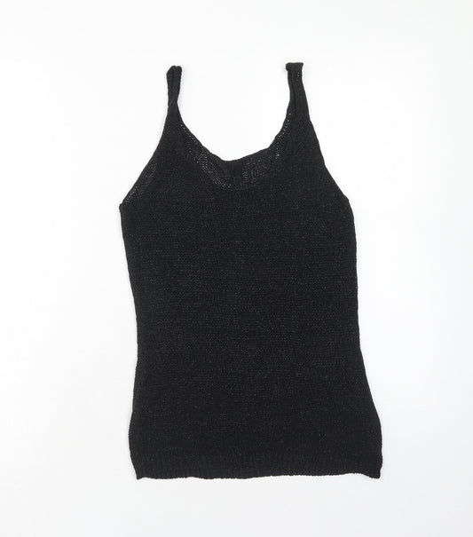 NEXT Womens Black Acrylic Basic Tank Size 8 Round Neck