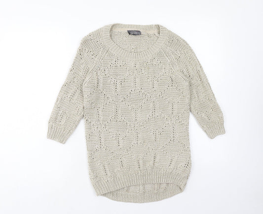 Marks and Spencer Womens Brown Scoop Neck Acrylic Pullover Jumper Size 10