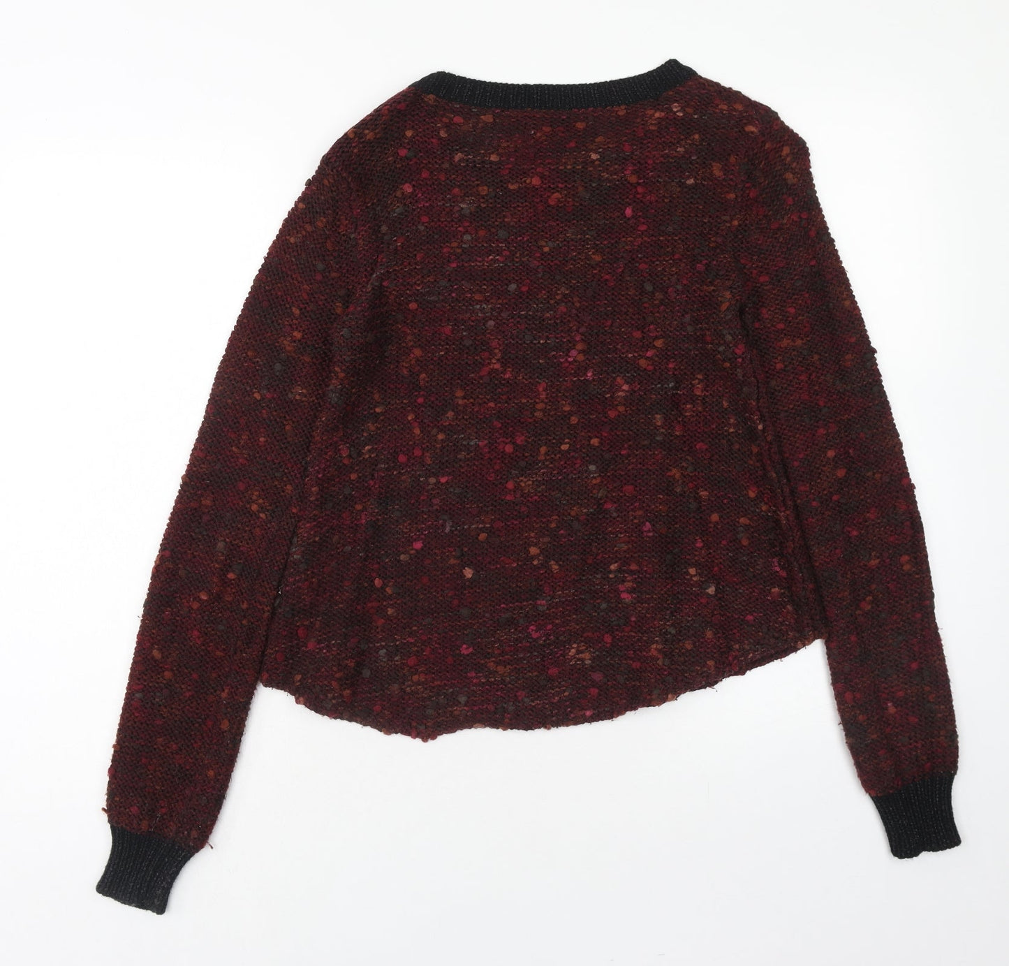 Warehouse Womens Red Scoop Neck Acrylic Pullover Jumper Size 10