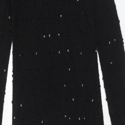 Cameo Rose Womens Black Polyester Bodycon Size 10 Boat Neck Pullover