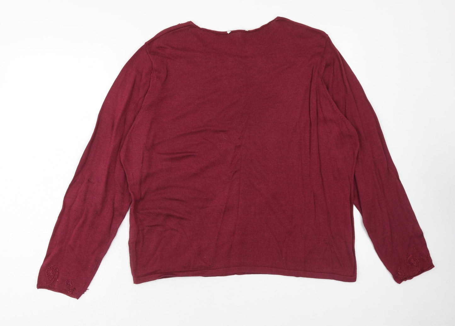 Preworn Womens Purple Round Neck Cotton Pullover Jumper Size 2XL