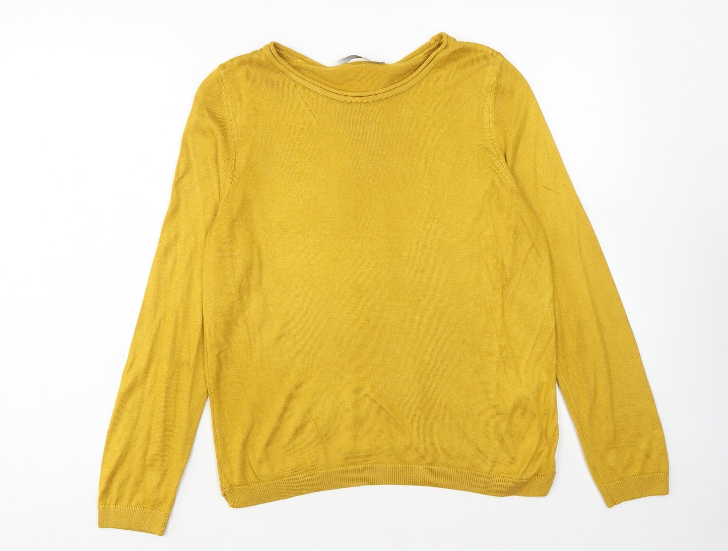 George Womens Yellow Round Neck Viscose Pullover Jumper Size 12