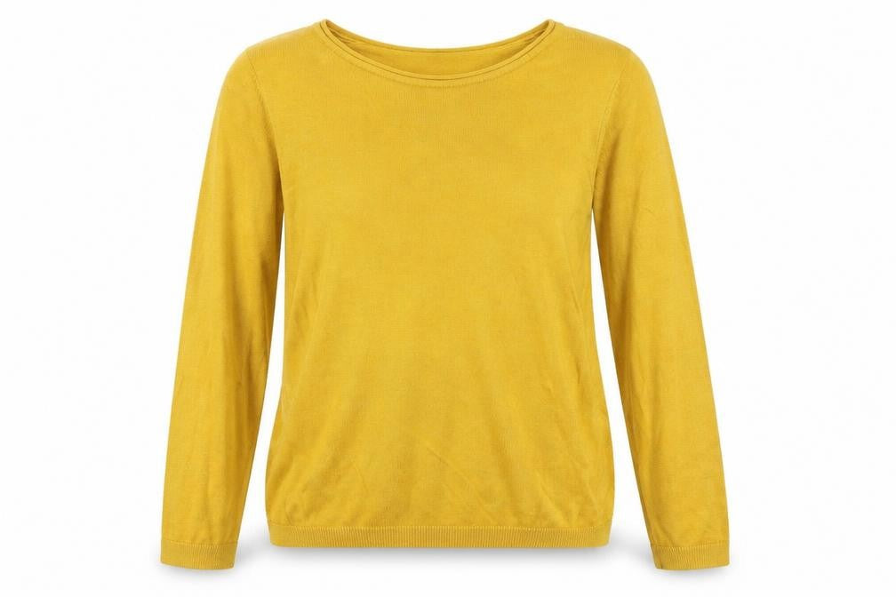 George Womens Yellow Round Neck Viscose Pullover Jumper Size 12