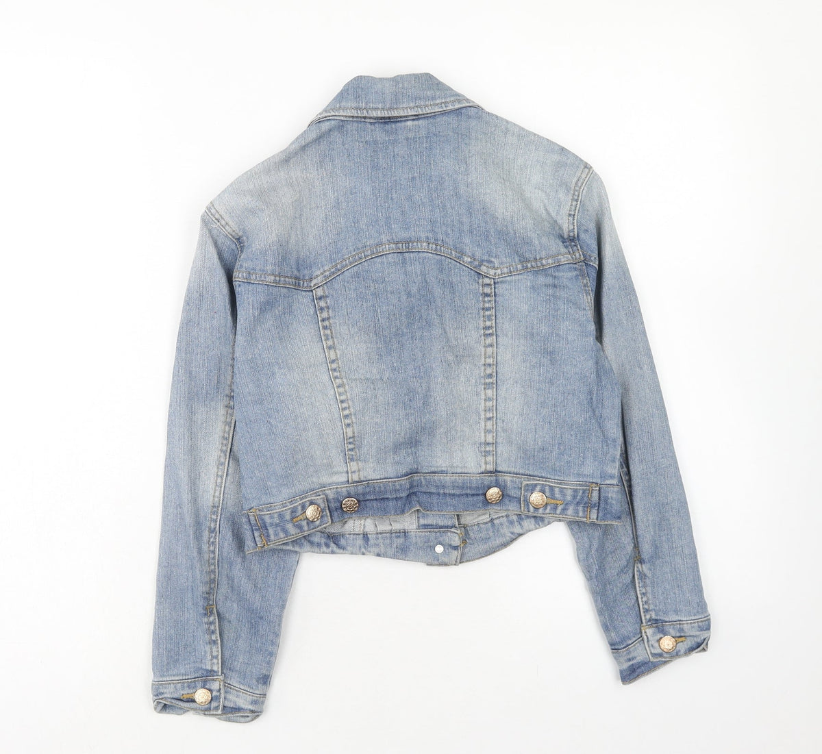 Denim & Co. Womens Blue Jacket Size 8 Button