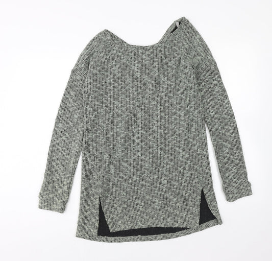 NEXT Womens Green Boat Neck Polyester Tunic Jumper Size 6