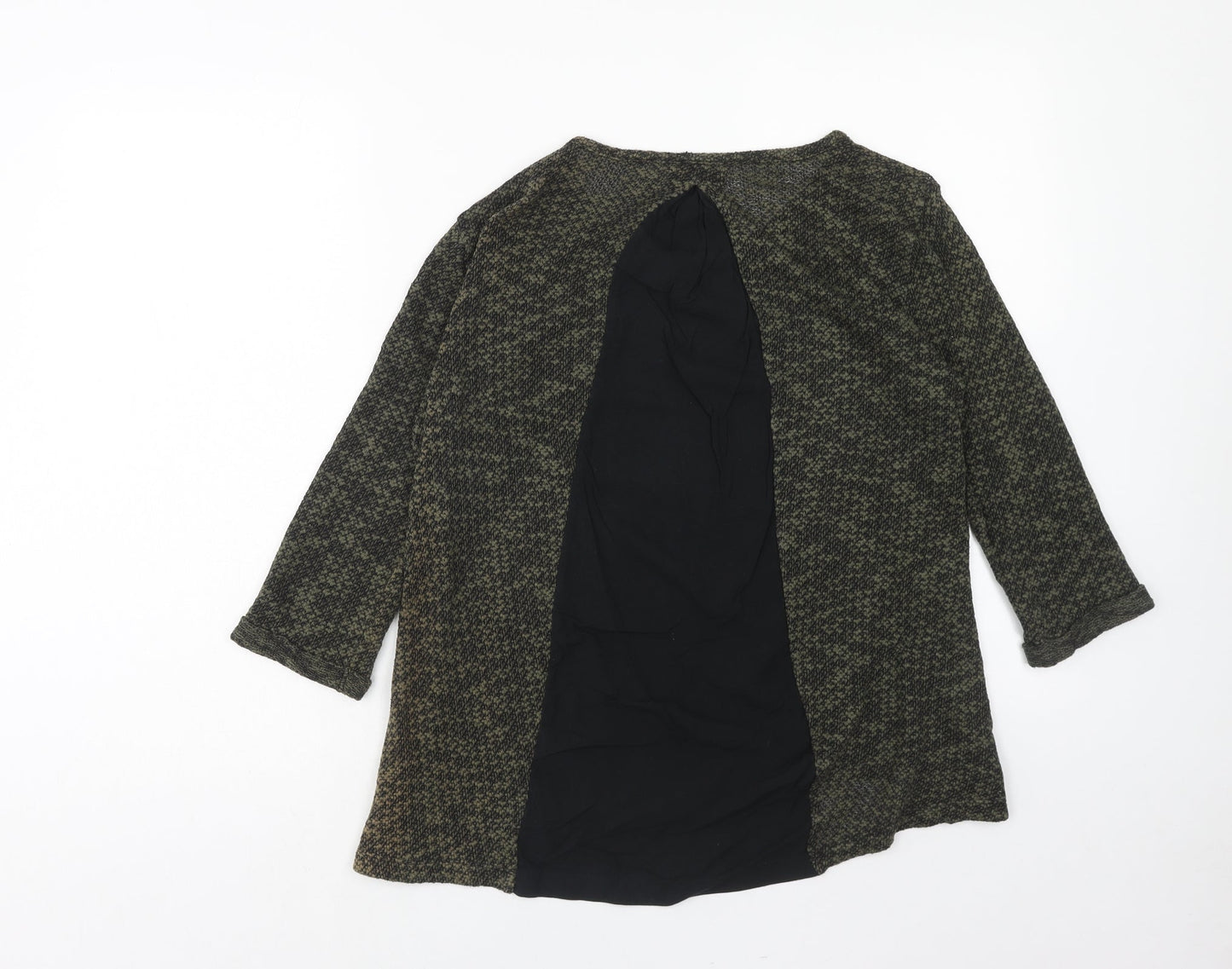 Marks and Spencer Womens Green Round Neck Cotton Pullover Jumper Size 12