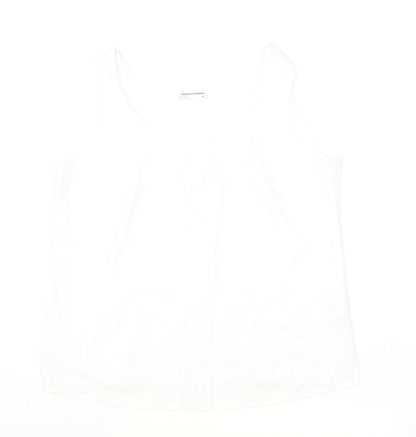 Sommermann Womens Ivory Polyester Basic Tank Size 16 Round Neck