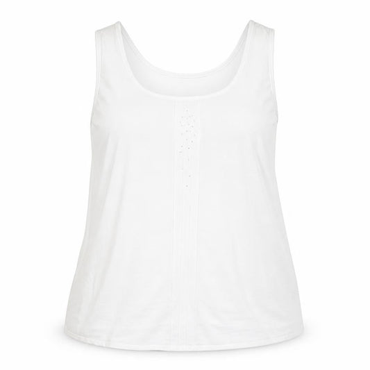 Sommermann Womens Ivory Polyester Basic Tank Size 16 Round Neck