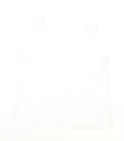 Sommermann Womens Ivory Polyester Basic Tank Size 16 Round Neck