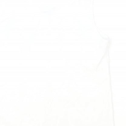 Sommermann Womens Ivory Polyester Basic Tank Size 16 Round Neck