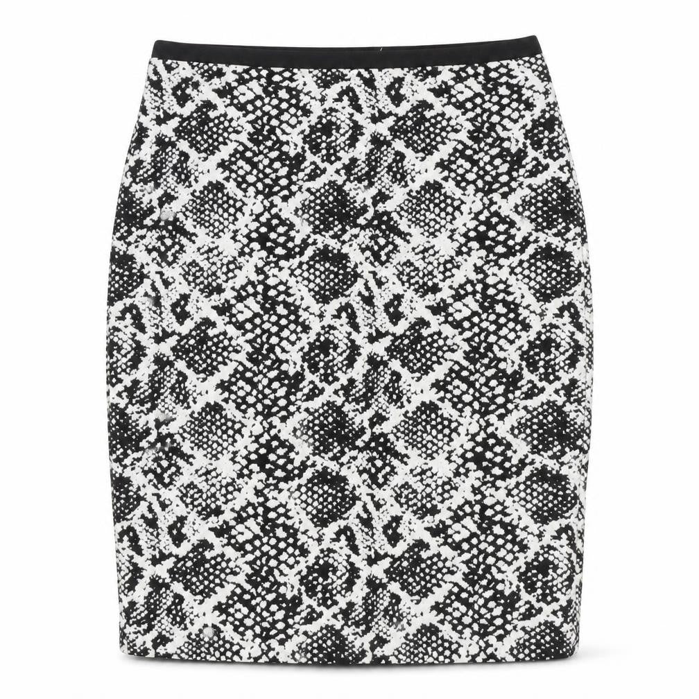 H&M Womens Black Animal Print Polyester Straight & Pencil Skirt Size S - Snakeskin Pattern