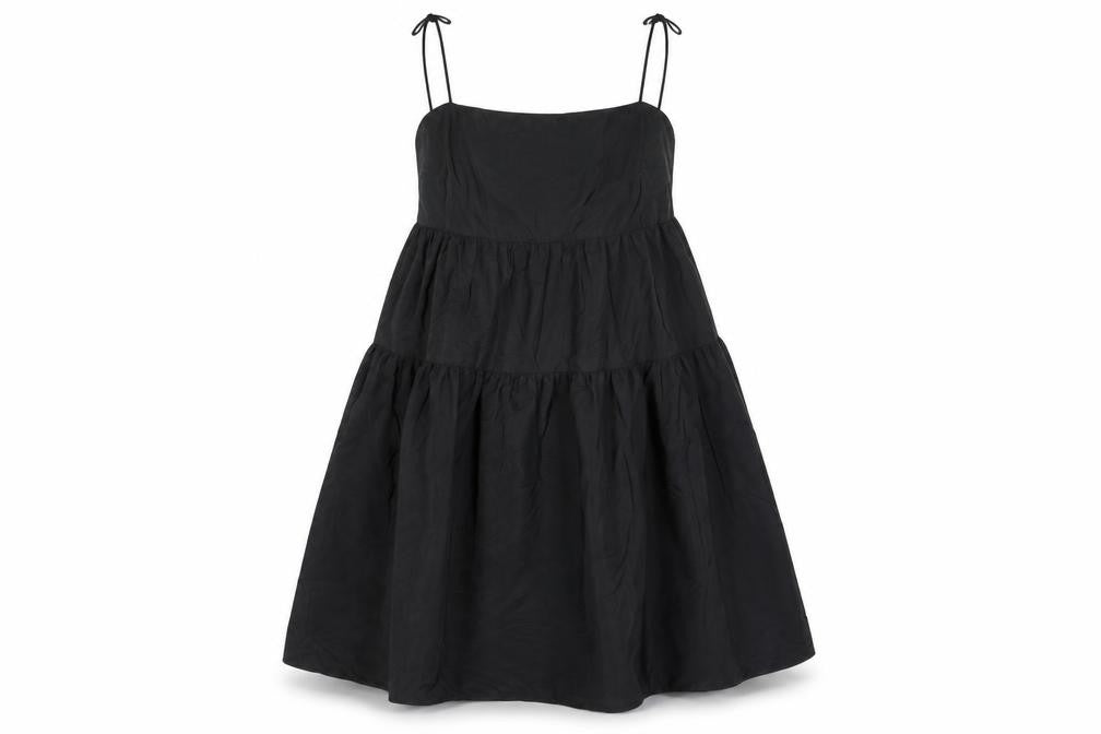 Divided Womens Black Polyester Trapeze & Swing Size 12 Square Neck Zip - Drop hem
