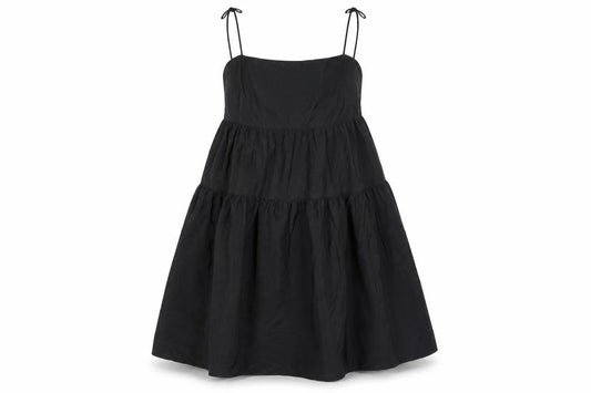 Divided Womens Black Polyester Trapeze & Swing Size 12 Square Neck Zip - Drop hem