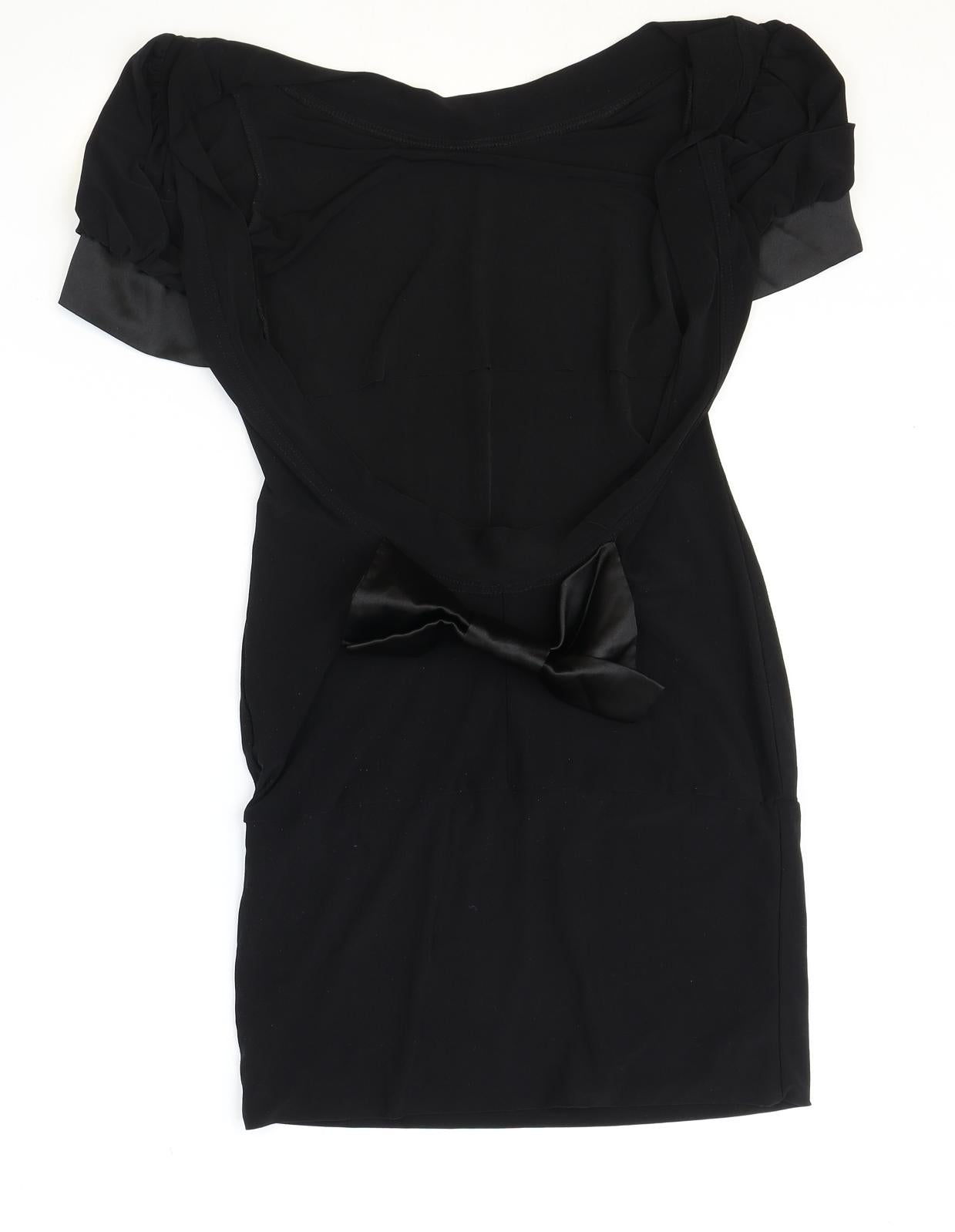 WEST WEBB Womens Black Polyester A-Line Size 12 Boat Neck Pullover