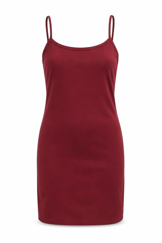 Boohoo Womens Red Polyester Slip Dress Size 4 Scoop Neck Pullover
