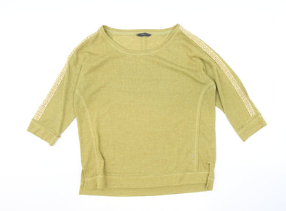 Next Womens Yellow Boat Neck Polyester Pullover Jumper Size 14