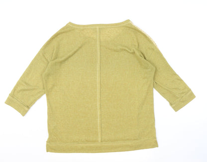 Next Womens Yellow Boat Neck Polyester Pullover Jumper Size 14