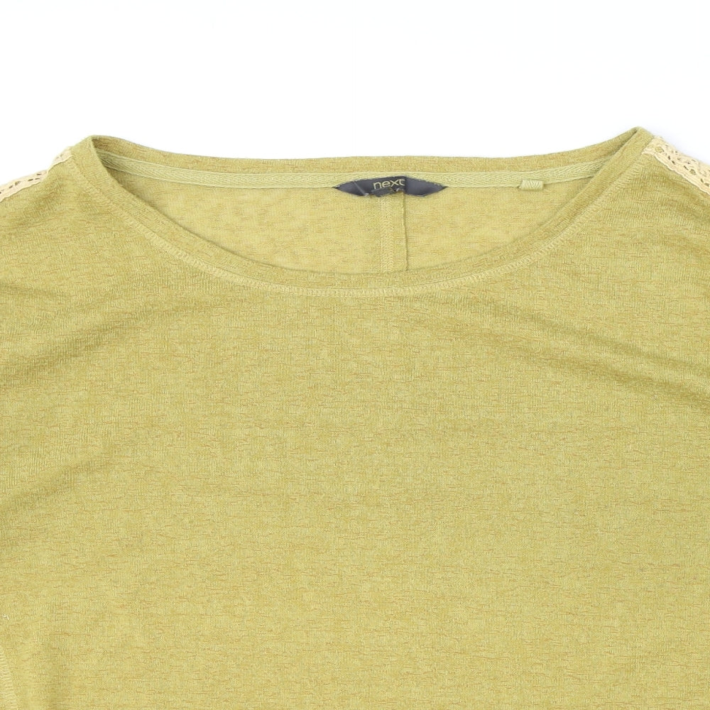 NEXT Womens Yellow Boat Neck Polyester Pullover Jumper Size 14