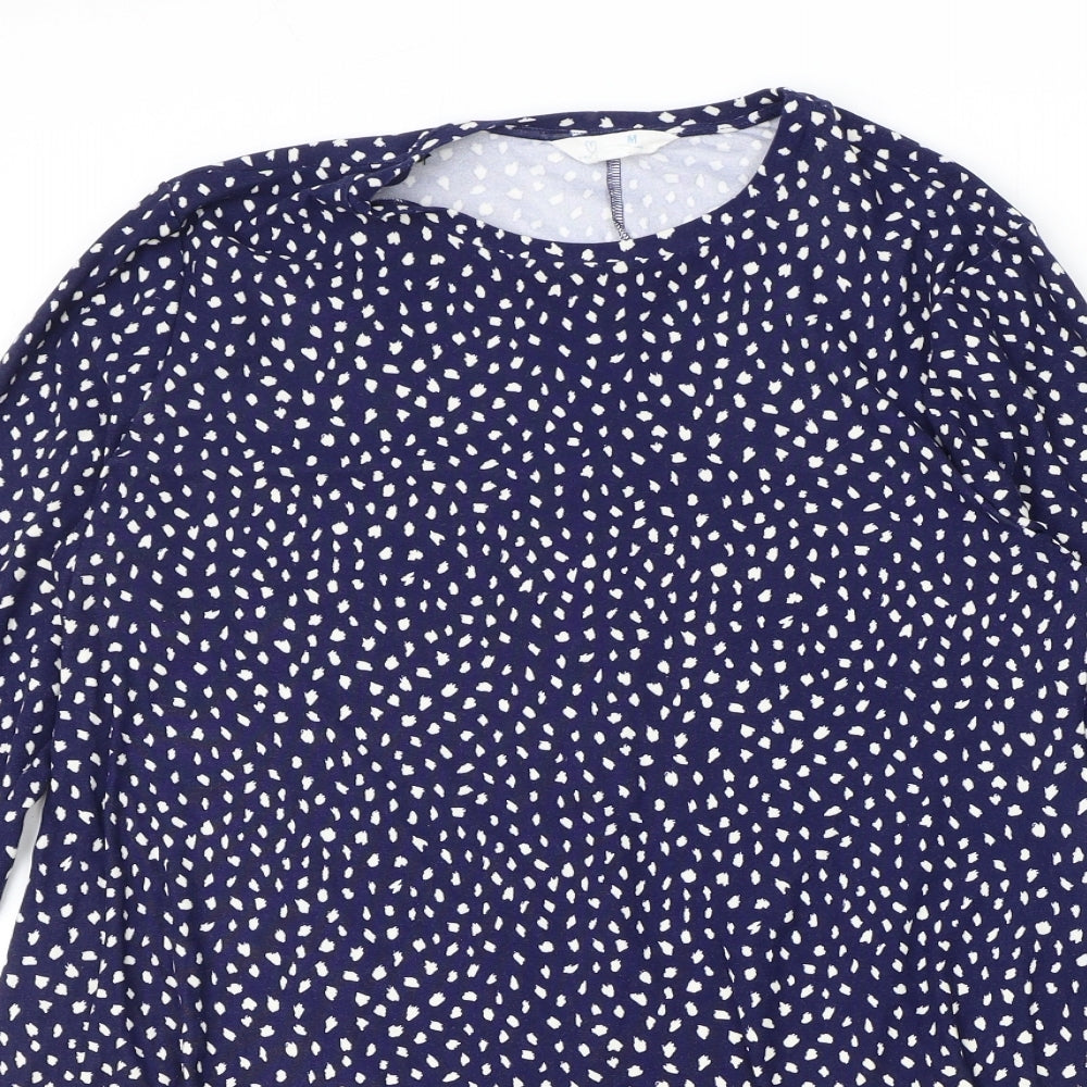 Primark Womens Blue Geometric Polyester A-Line Size M Round Neck Pullover - Drom hem