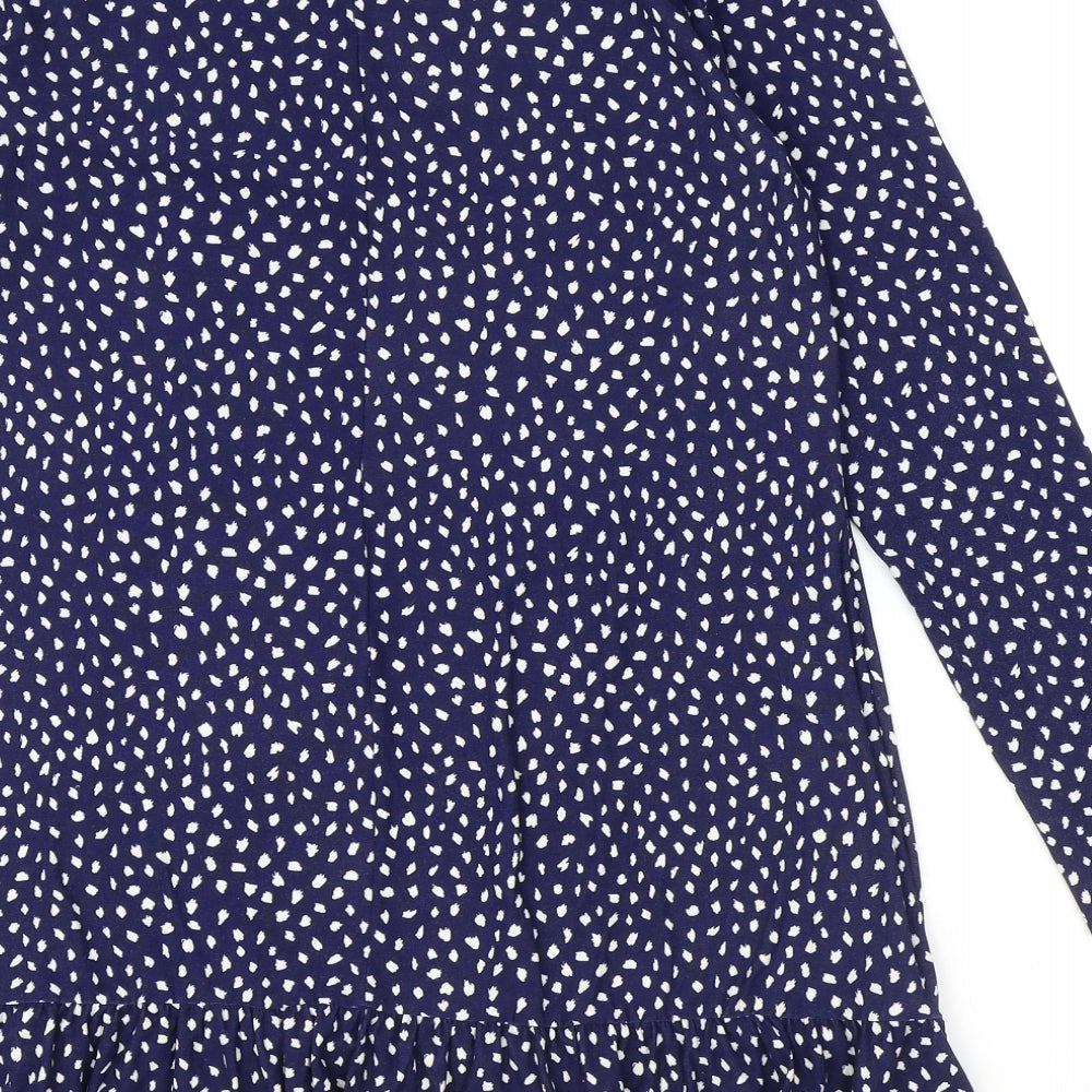 Primark Womens Blue Geometric Polyester A-Line Size M Round Neck Pullover - Drom hem