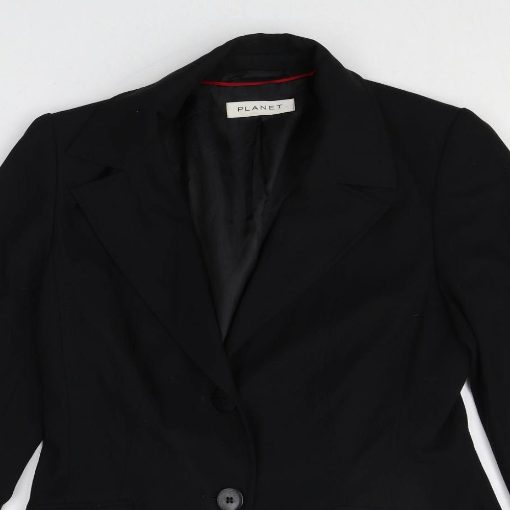 Planet Womens Black Viscose Jacket Blazer Size 10