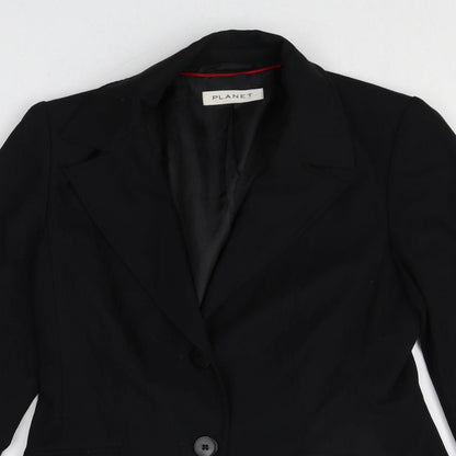 Planet Womens Black Viscose Jacket Blazer Size 10