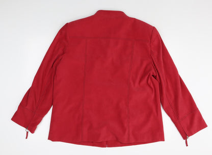 ELVI Womens Red Jacket Size 14 Zip