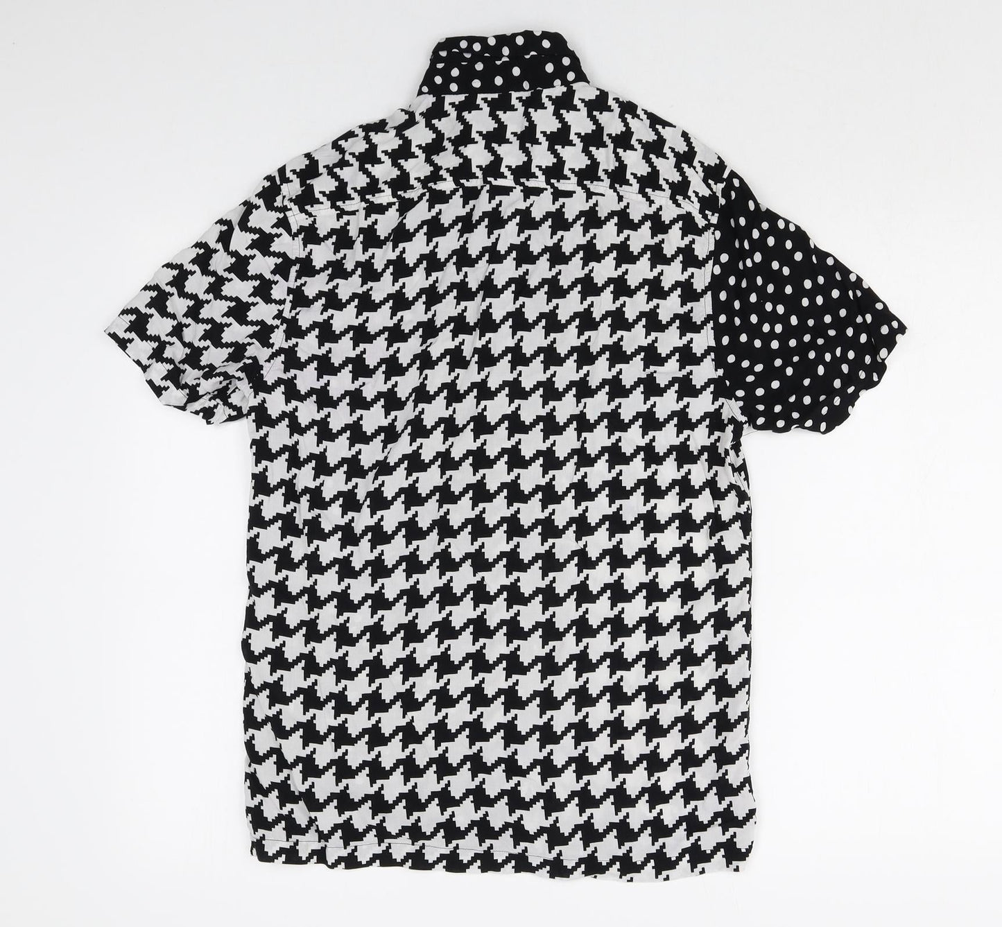 ASOS Womens Multicoloured Geometric Viscose Basic Button-Up Size S Collared