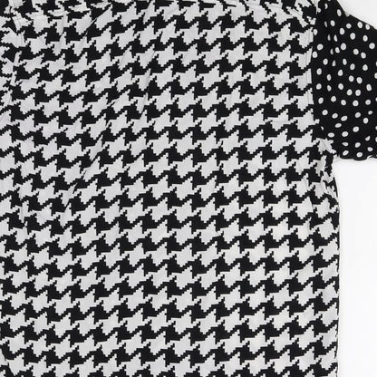 ASOS Womens Multicoloured Geometric Viscose Basic Button-Up Size S Collared